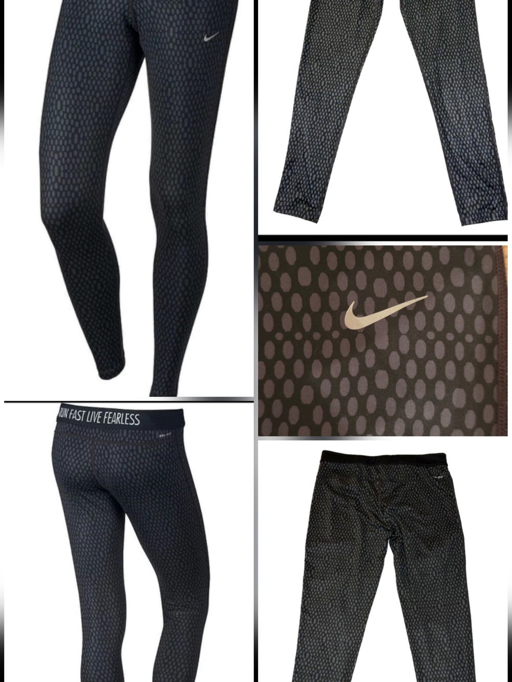 Nike Relay Dri-Fit Foldover Printed Performance Running Tights